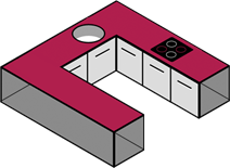 П-образная столешница